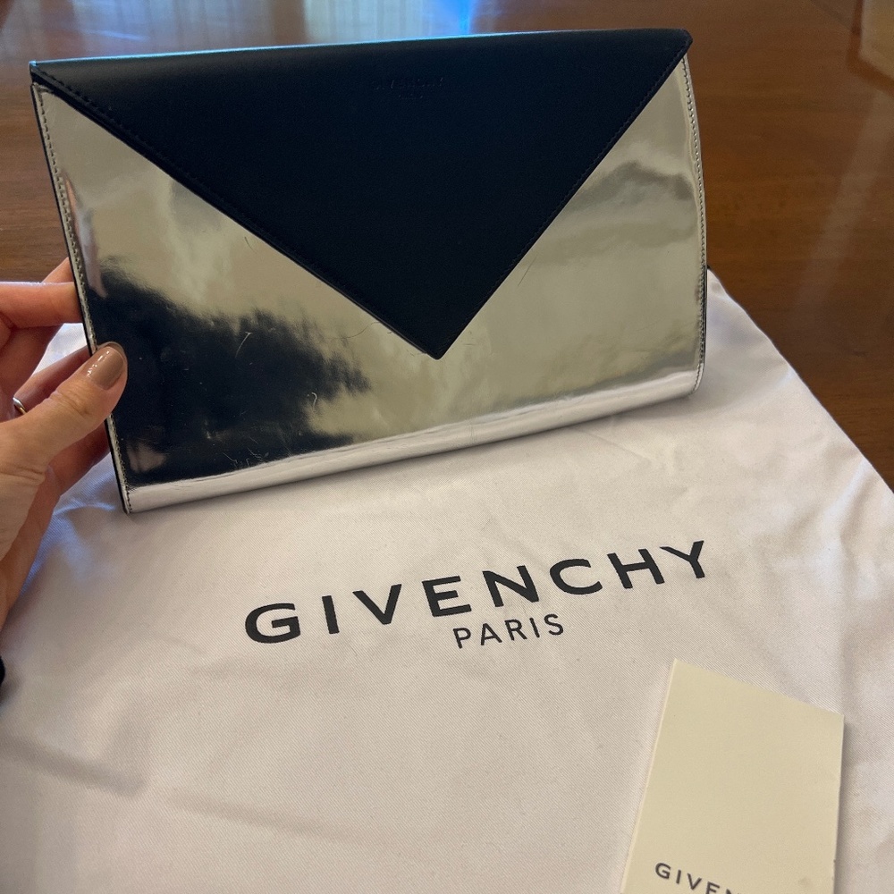 Givenchy metallic envelope clutch